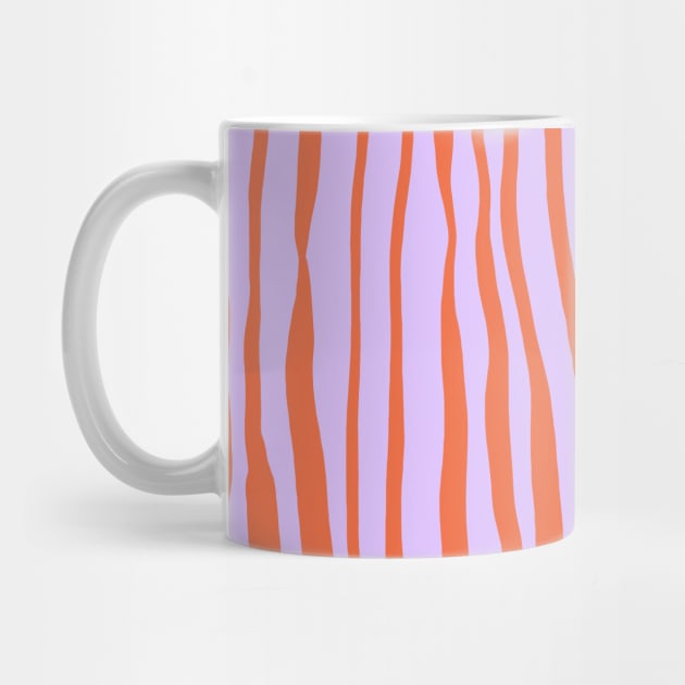 Vertical retro wavy lines - orange and violet by wackapacka